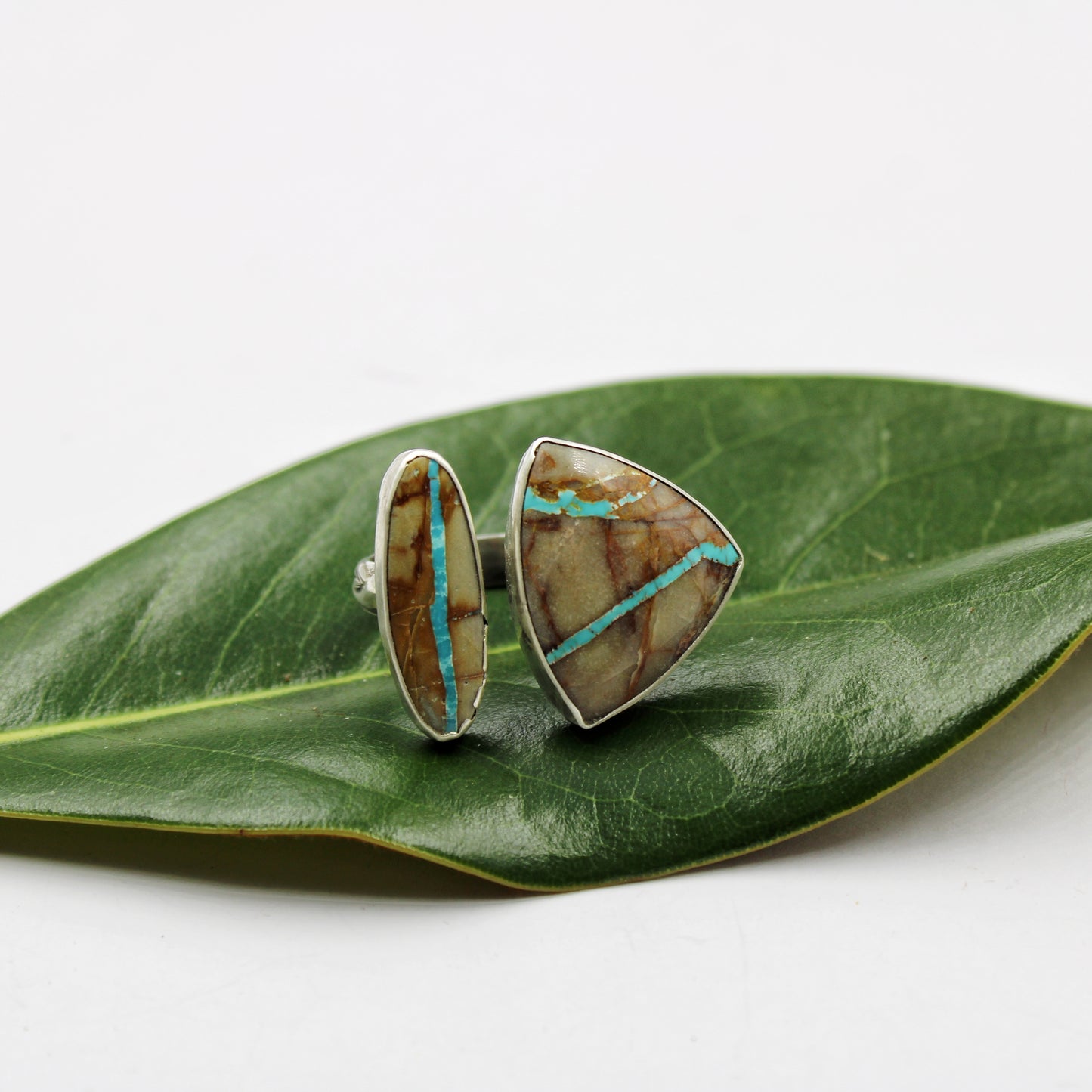 Ribbons of Earth Ring: Sterling Silver & Royston Ribbon - size 9.25
