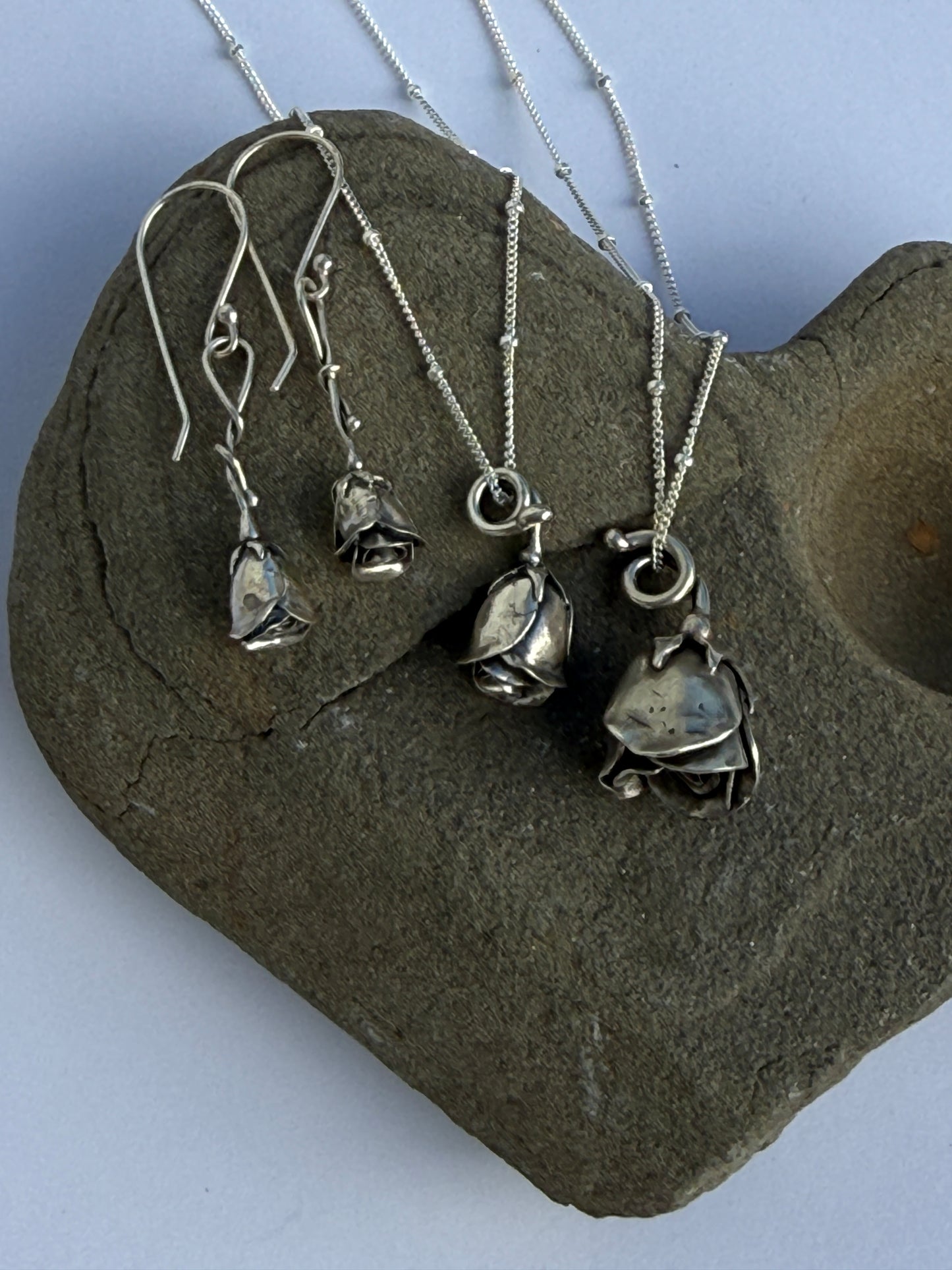 Tended With Care: Sterling Silver Rose Pendant