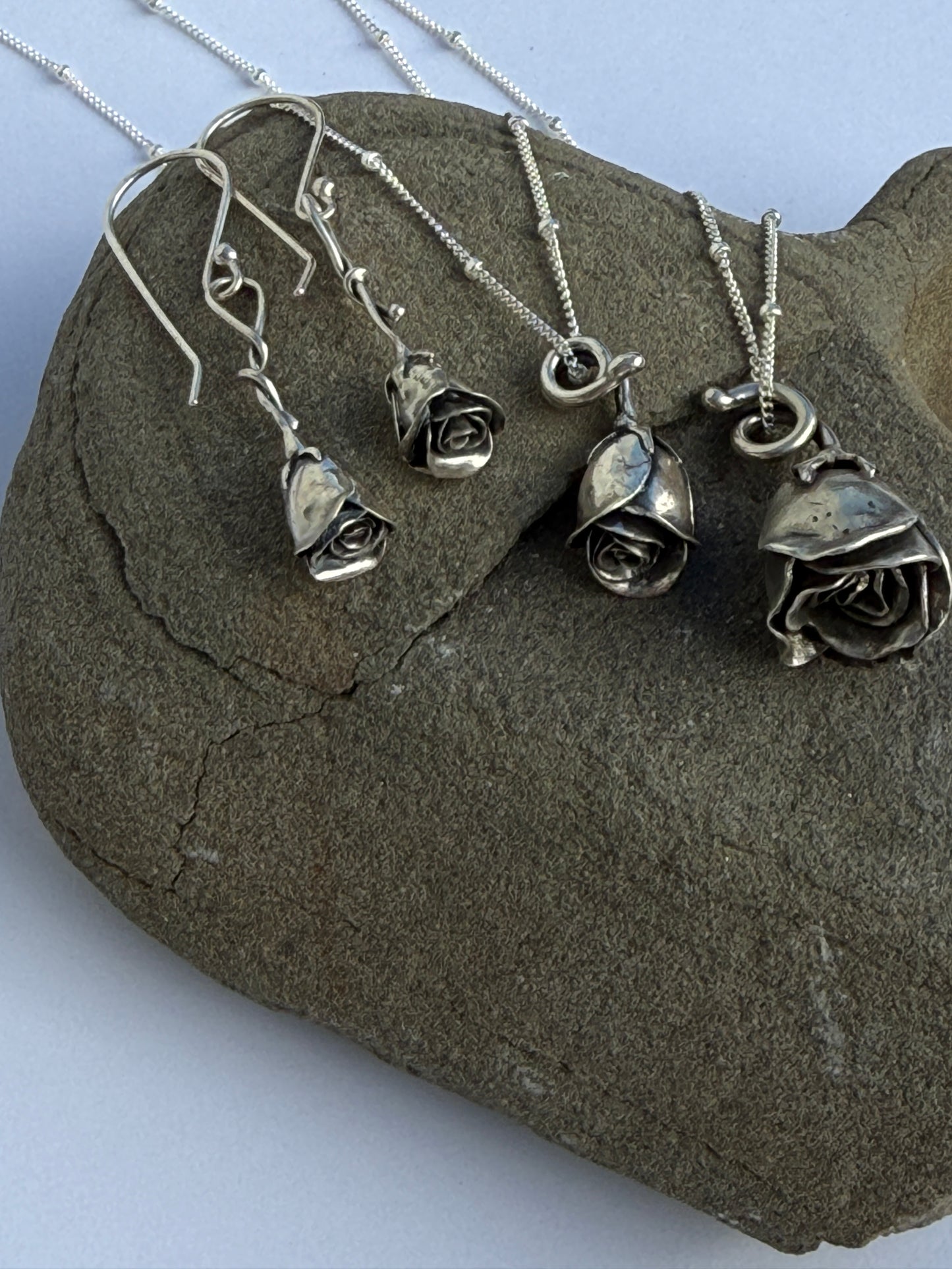 Tended With Care: Sterling Silver Rose Pendant