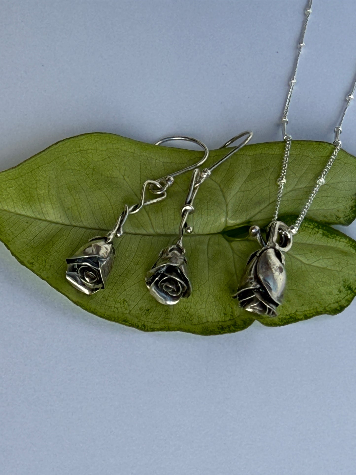 Small Acts of Devotion: Sterling Silver Rose Earrings