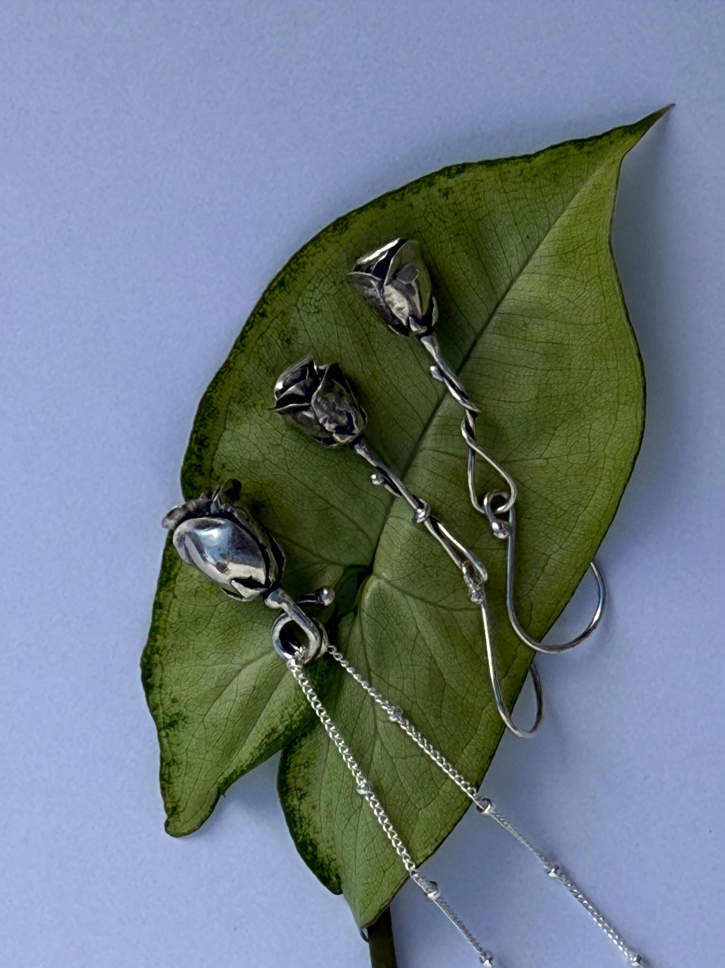 Small Acts of Devotion: Sterling Silver Rose Earrings