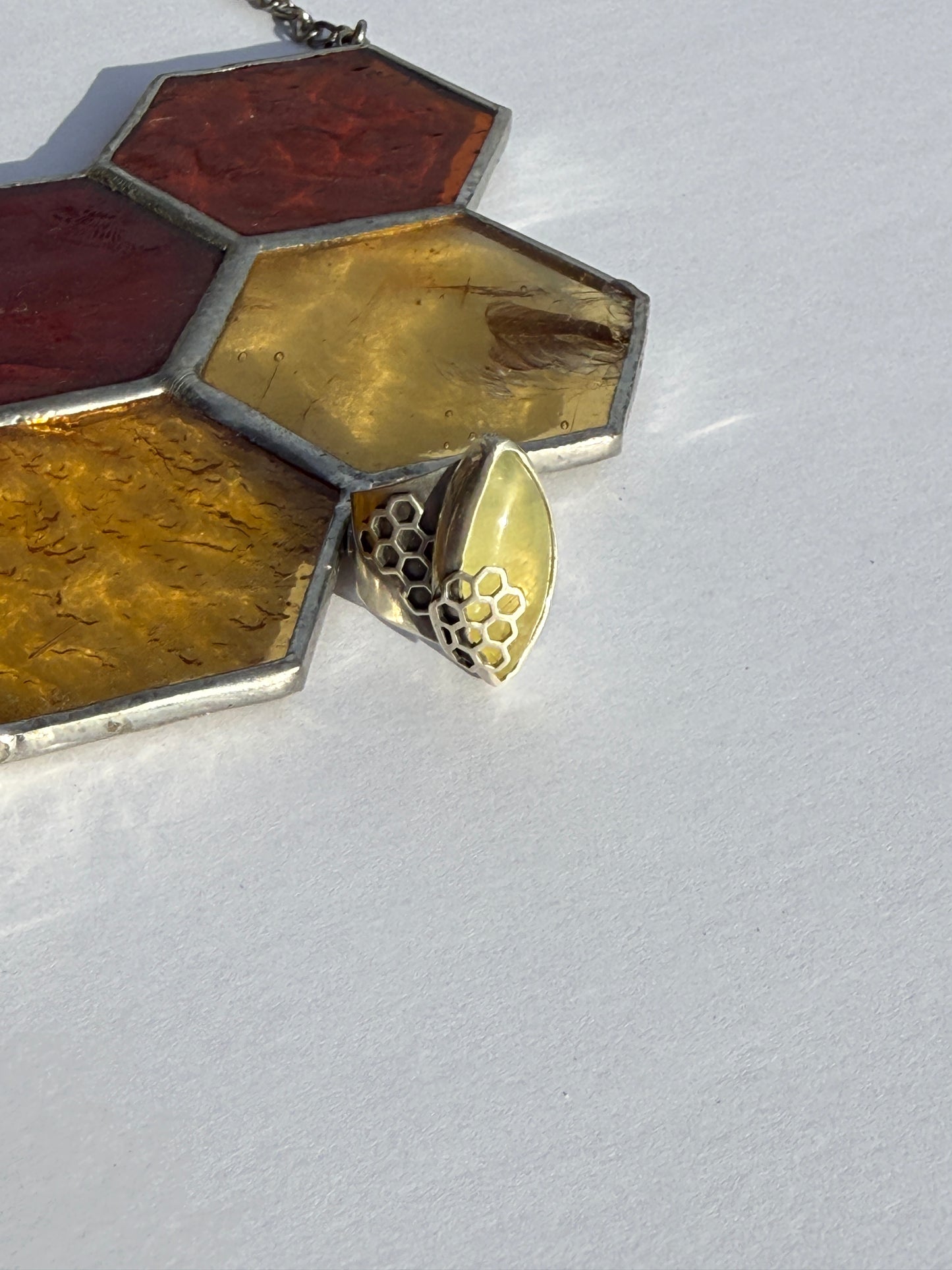 Soft Spark Ring - Sterling Silver & Lemon Jade - size 5.25