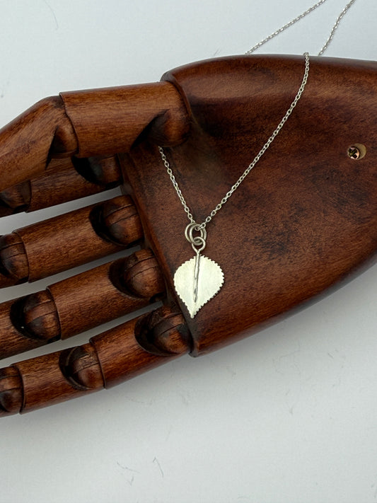 Falling Leaves: Sterling Silver & Aspen Leaf Pendant