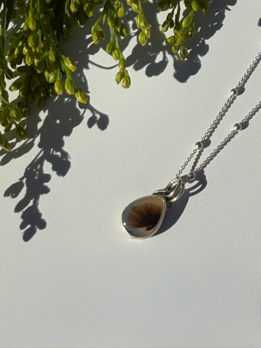 Spirited Forest Wanderers: Sterling Silver & Dendritic Agate Pendant