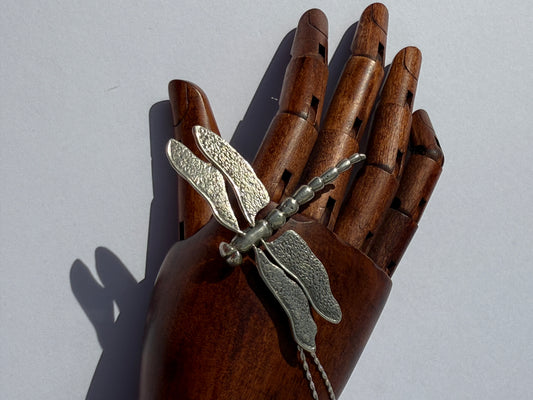 Ready for Flight: Sterling Silver Dragonfly Pendant