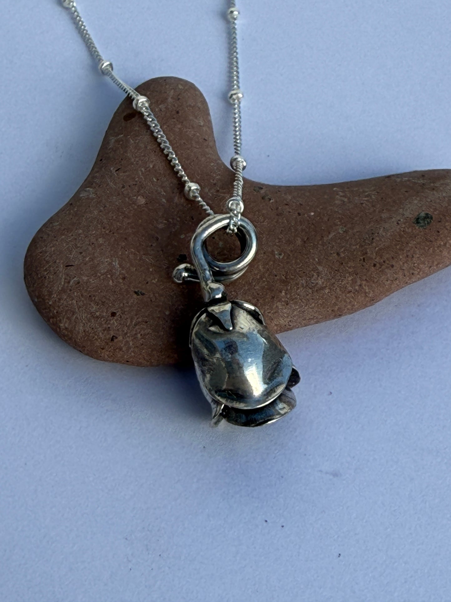 Tended With Care: Sterling Silver Rose Pendant
