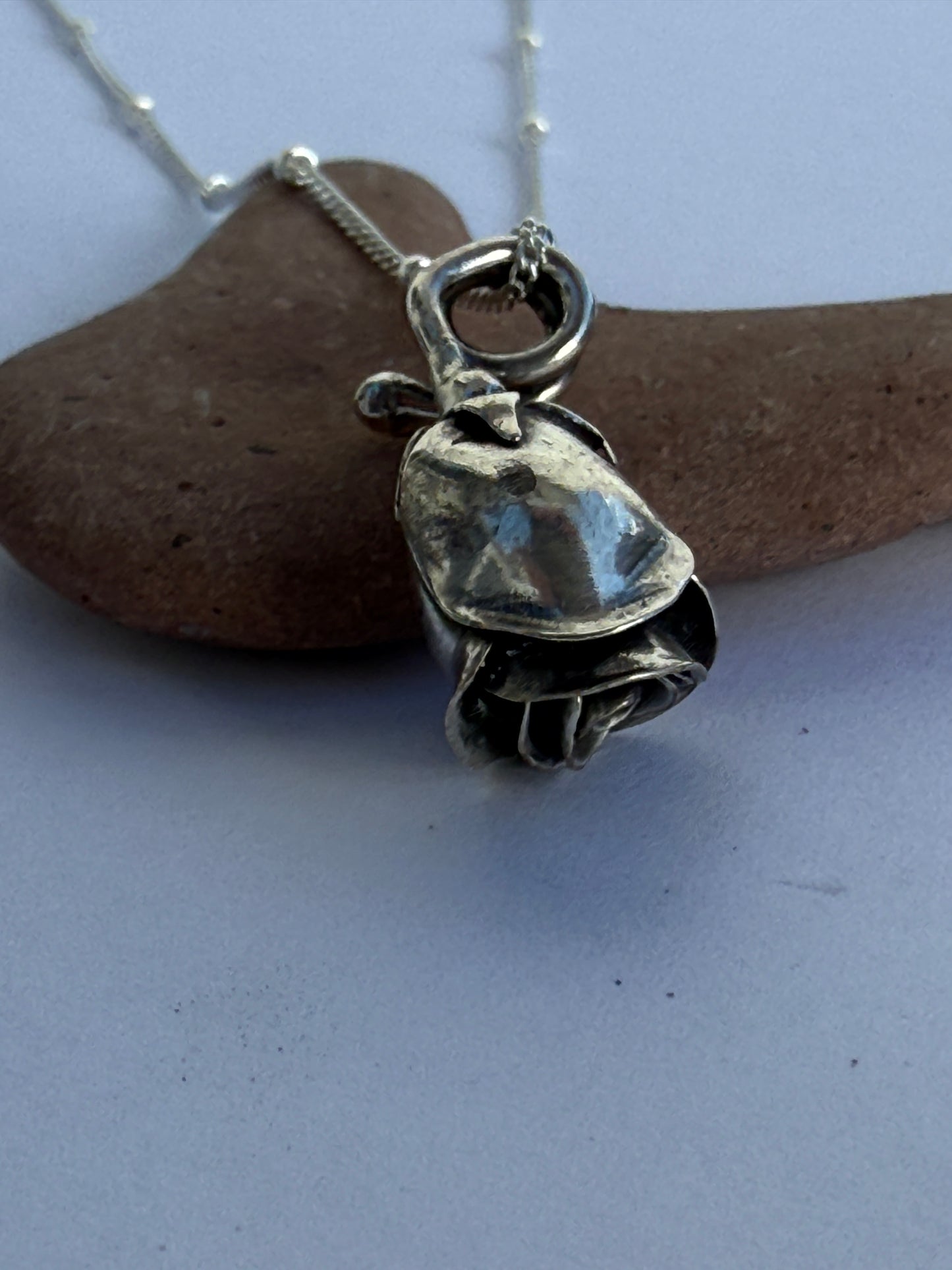 Tended With Care: Sterling Silver Rose Pendant