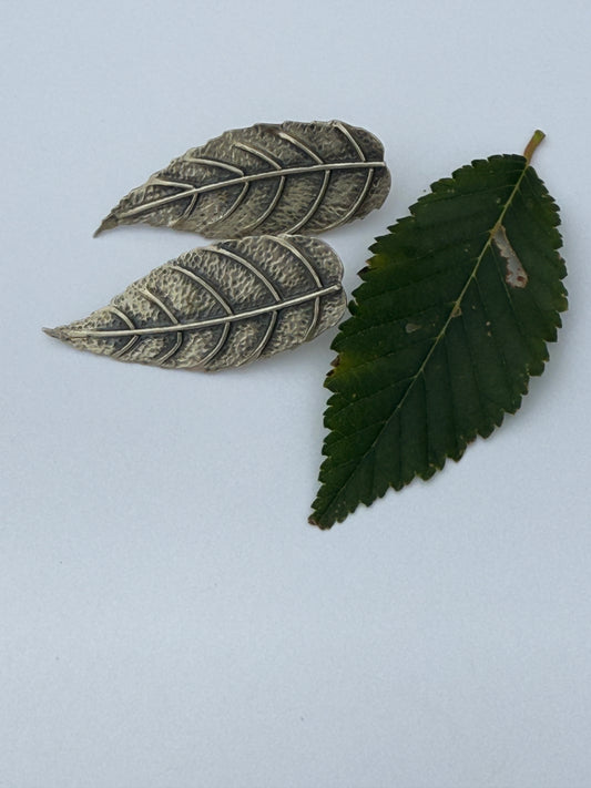 Silver Birch Post Earrings - Sterling Silver Birch Leaves
