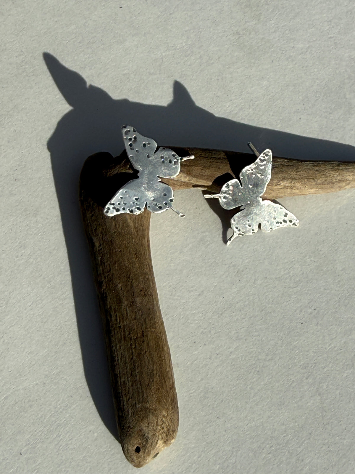 The Flutter Studs: Sterling Silver Butterflies