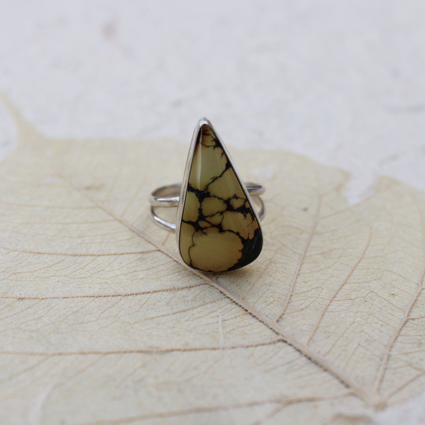 Solitude Ring: Sterling Silver & Treasure Mountain Turquoise - size 6.75