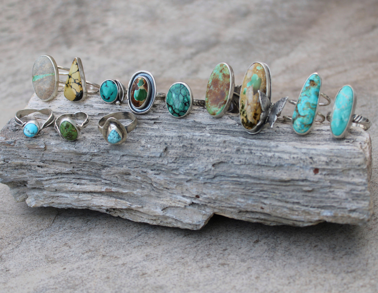 Solitude Ring: Sterling Silver & Treasure Mountain Turquoise - size 6.75