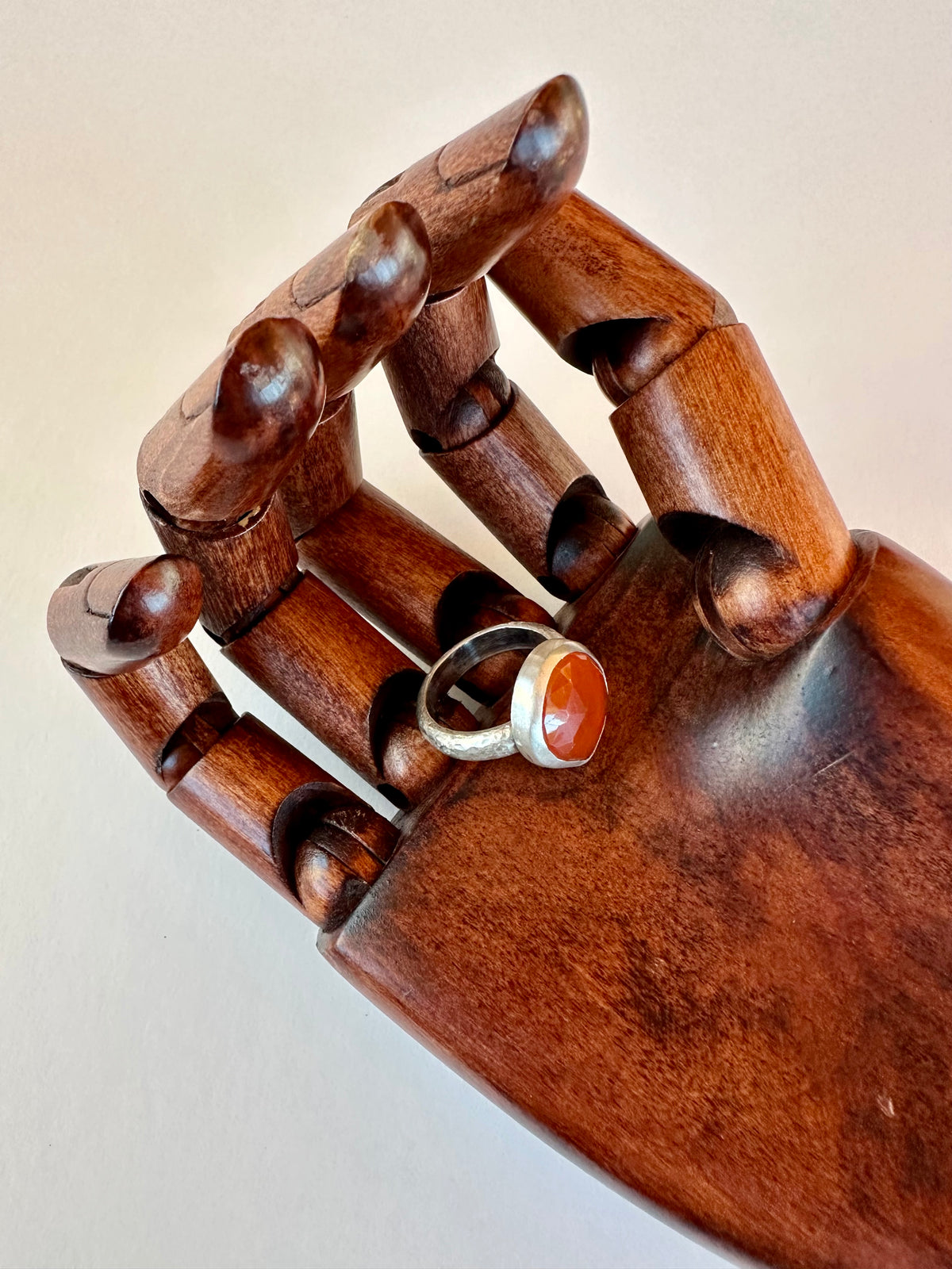 Solstice Ring: Carnelian & Sterling Silver - size 5.75