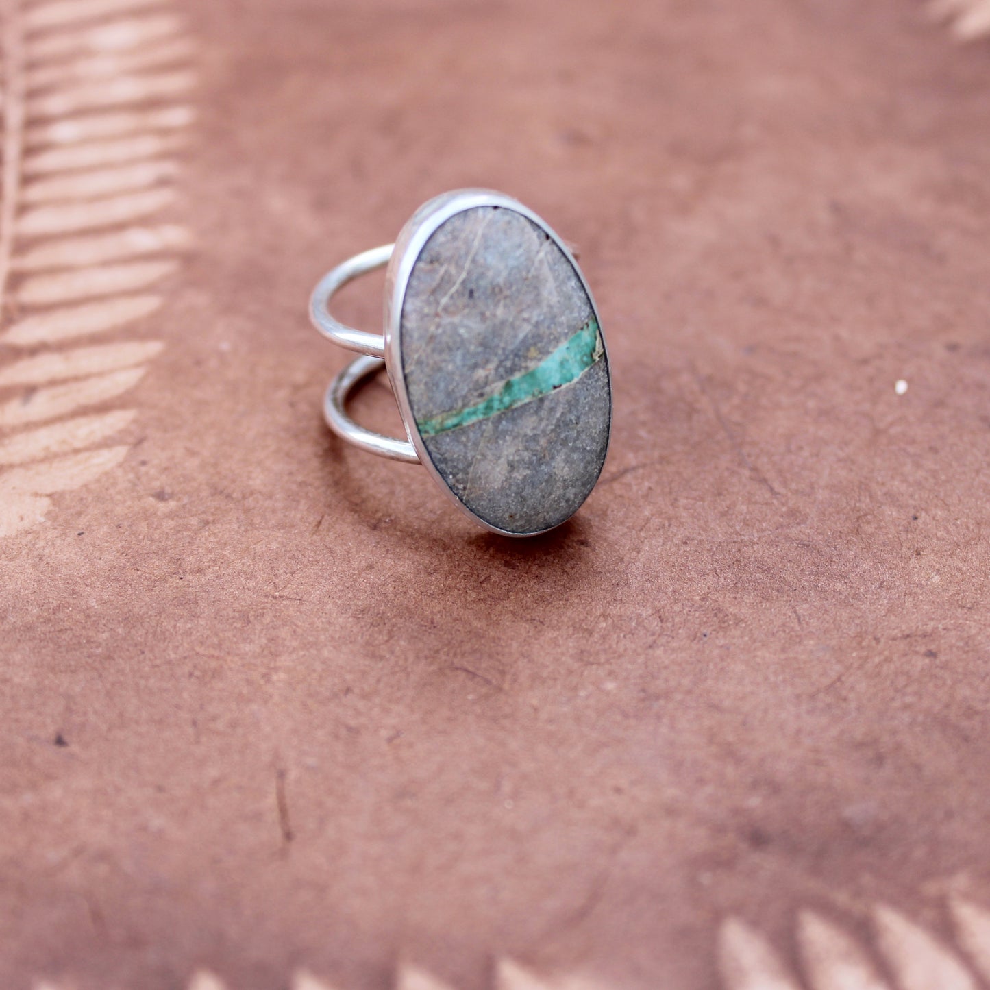 Currents Ring: Sterling Silver & Royston Ribbon Turquoise - size 6.25