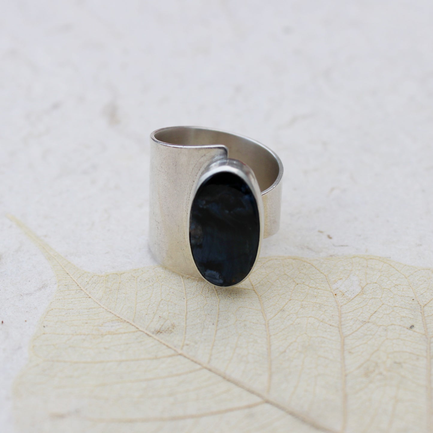 Stormsong Ring: Sterling Silver & Pietersite - size 8.75