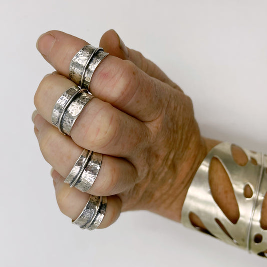 Harmony Leaf Rings: Sterling Silver Willow Leaves