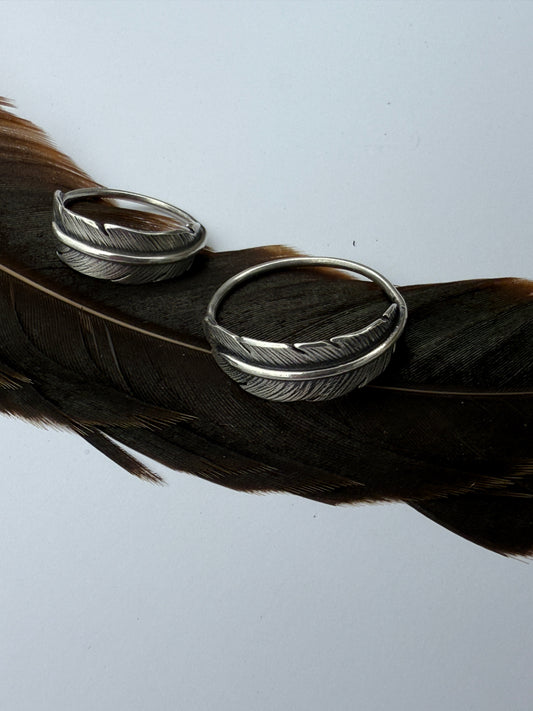 Feathered Serenity Rings: Sterling Silver
