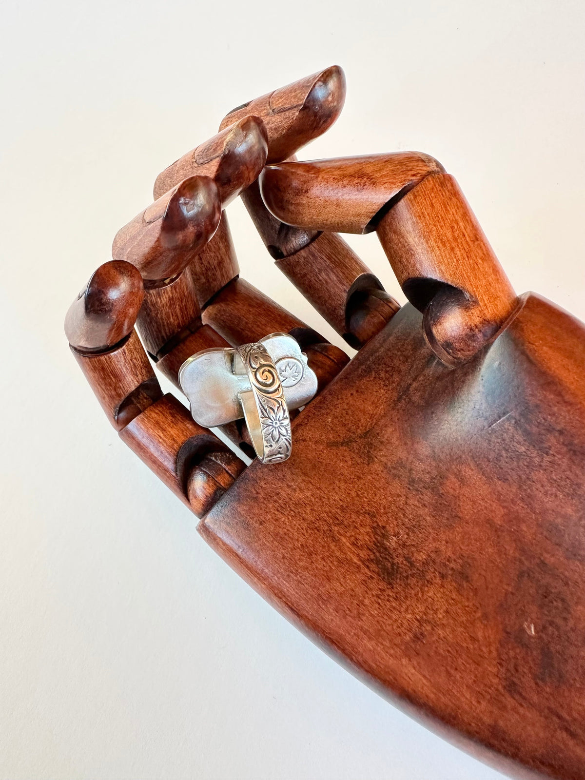 Ember Crown Ring: Red Coral & Sterling Silver - size 9