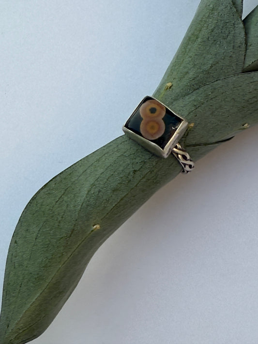 Woodsong Ring: Sterling Silver & Ocean Jasper - size 8.5