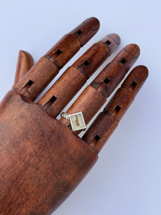 Root & River Ring: Sterling Silver & Dendritic Agate - size 5.75