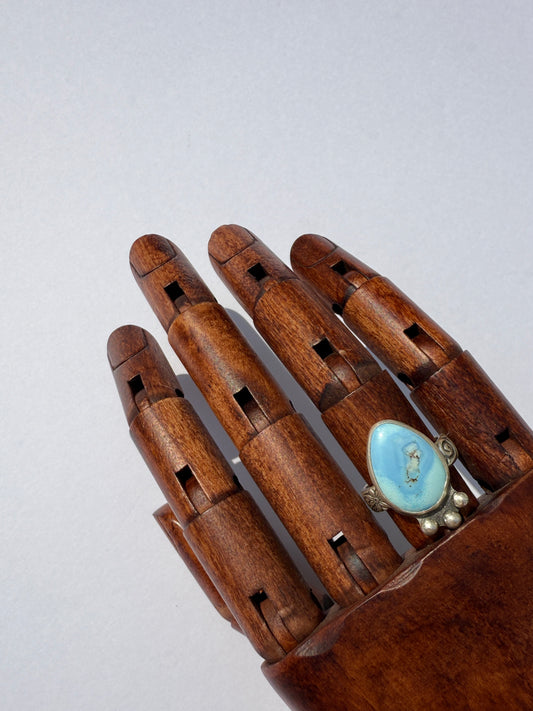 Wild Mesa Ring: Sterling Silver & Golden Hills Turquoise - size 6.25