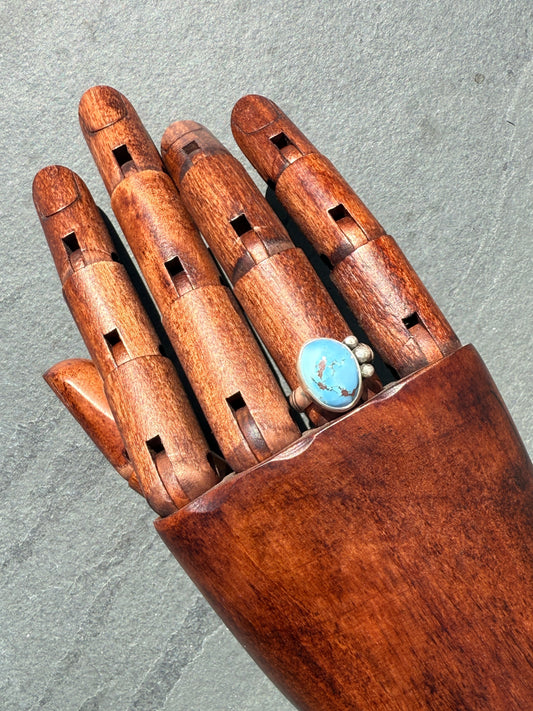 Celestial Spring Ring - Golden Hills Turquoise - size 5.25