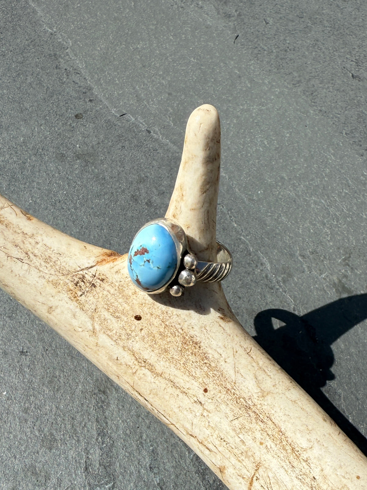 Celestial Spring Ring - Golden Hills Turquoise - size 5.25
