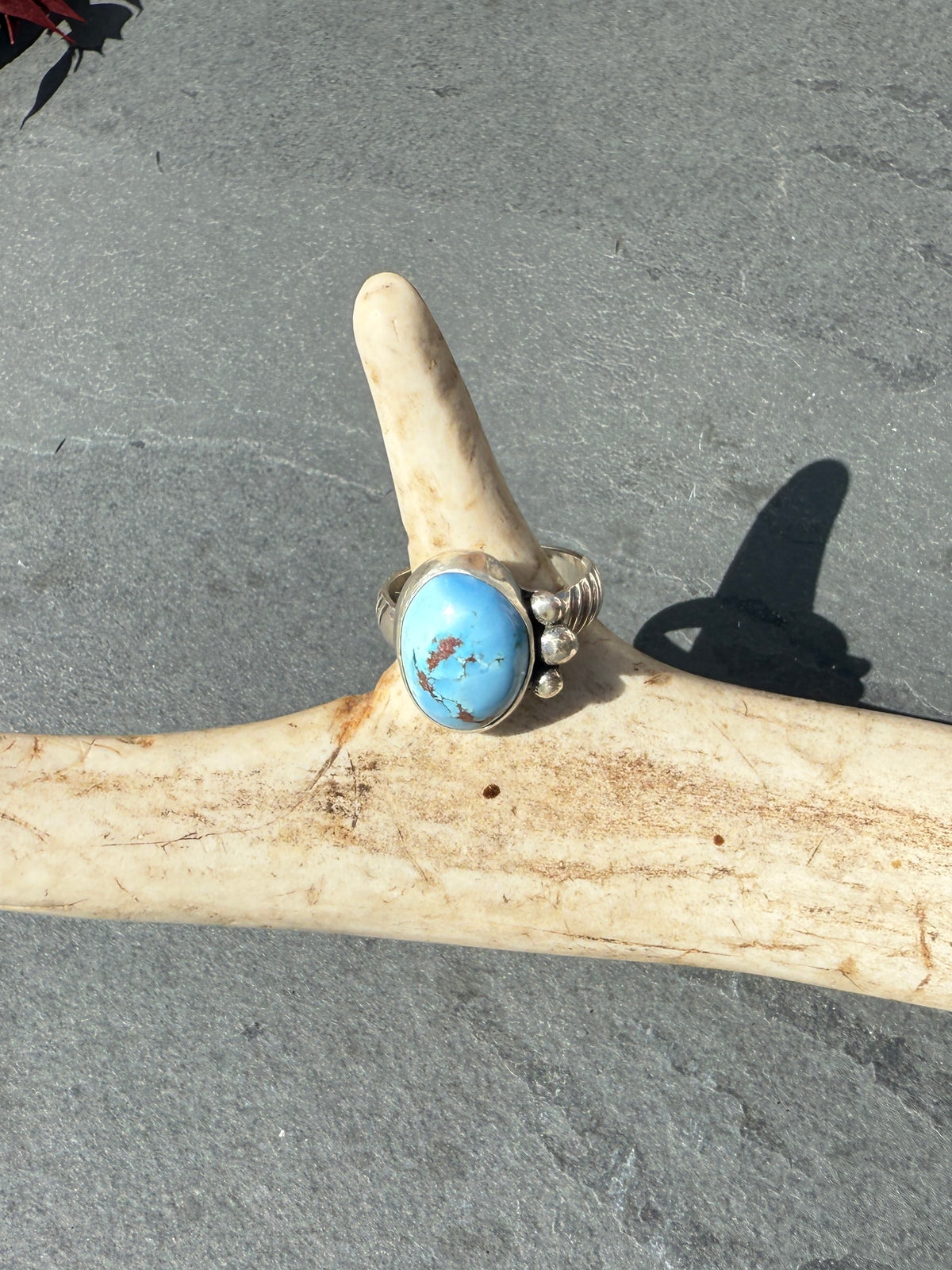 Celestial Spring Ring - Golden Hills Turquoise - size 5.25