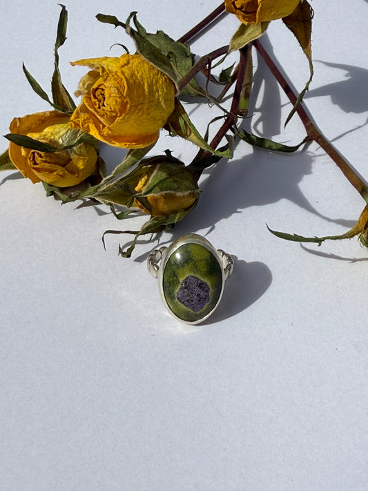Moss + Heather Ring - Atlantasite  - size 6.5