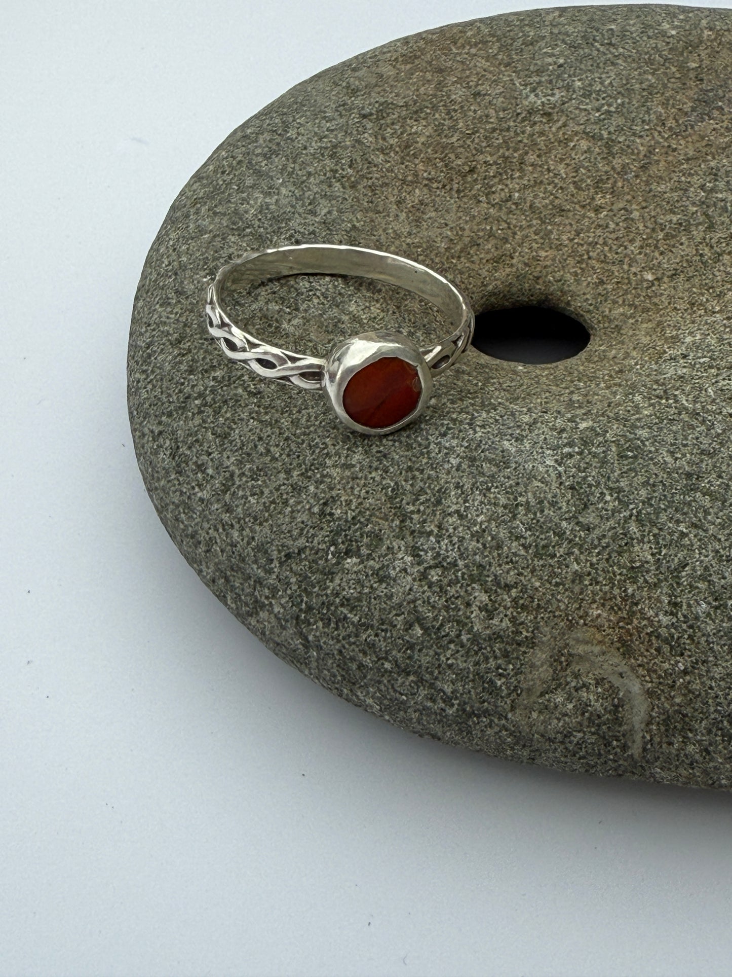 Mesmerizing Dance Flame Ring: Sterling Silver & Ammolite - size 11.75