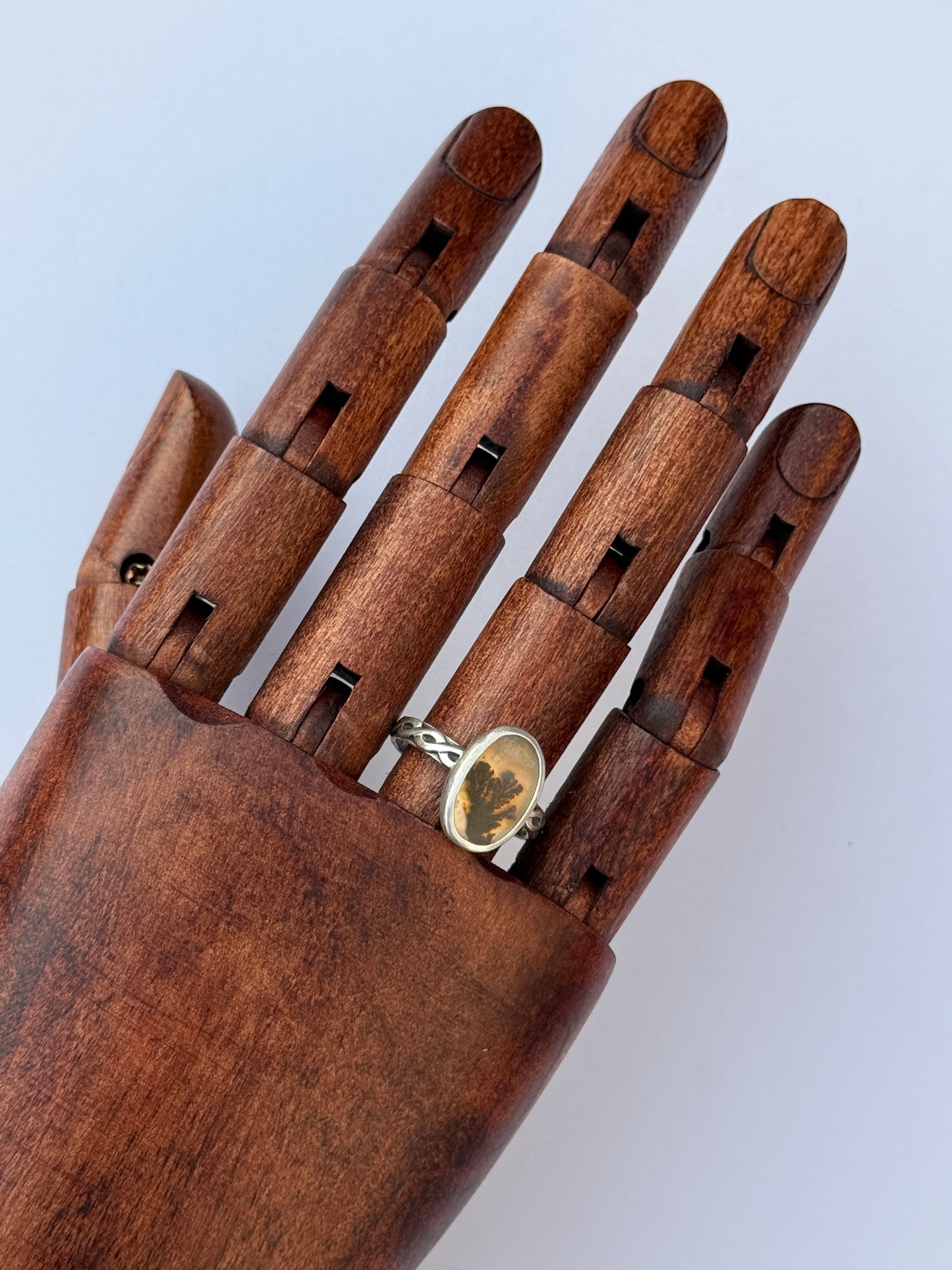Whispering Branches Ring - Dendritic Agate - size 8