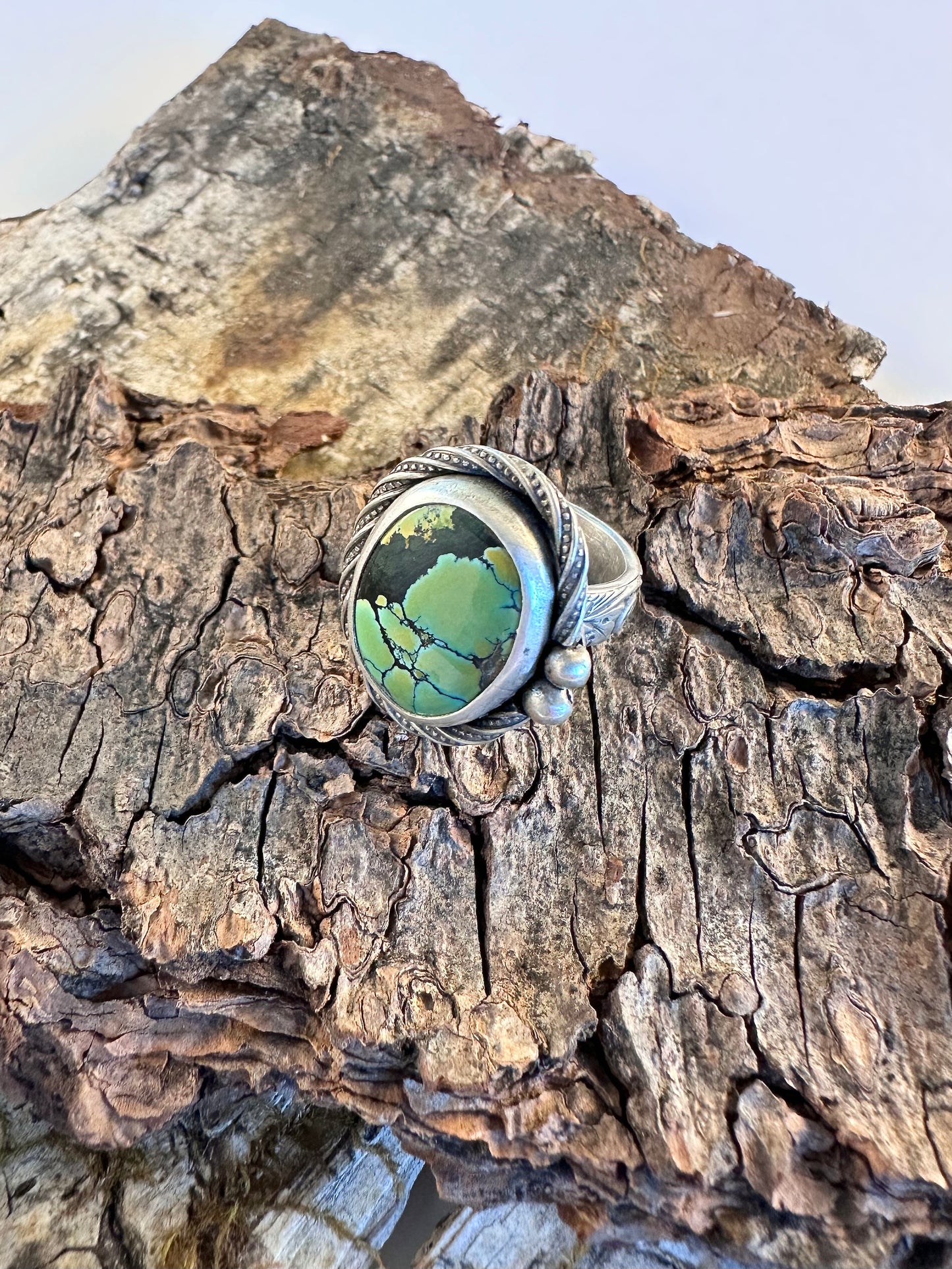 Tranquil Waters Ring - Sterling Silver & Hubei Turquoise - size 5.25