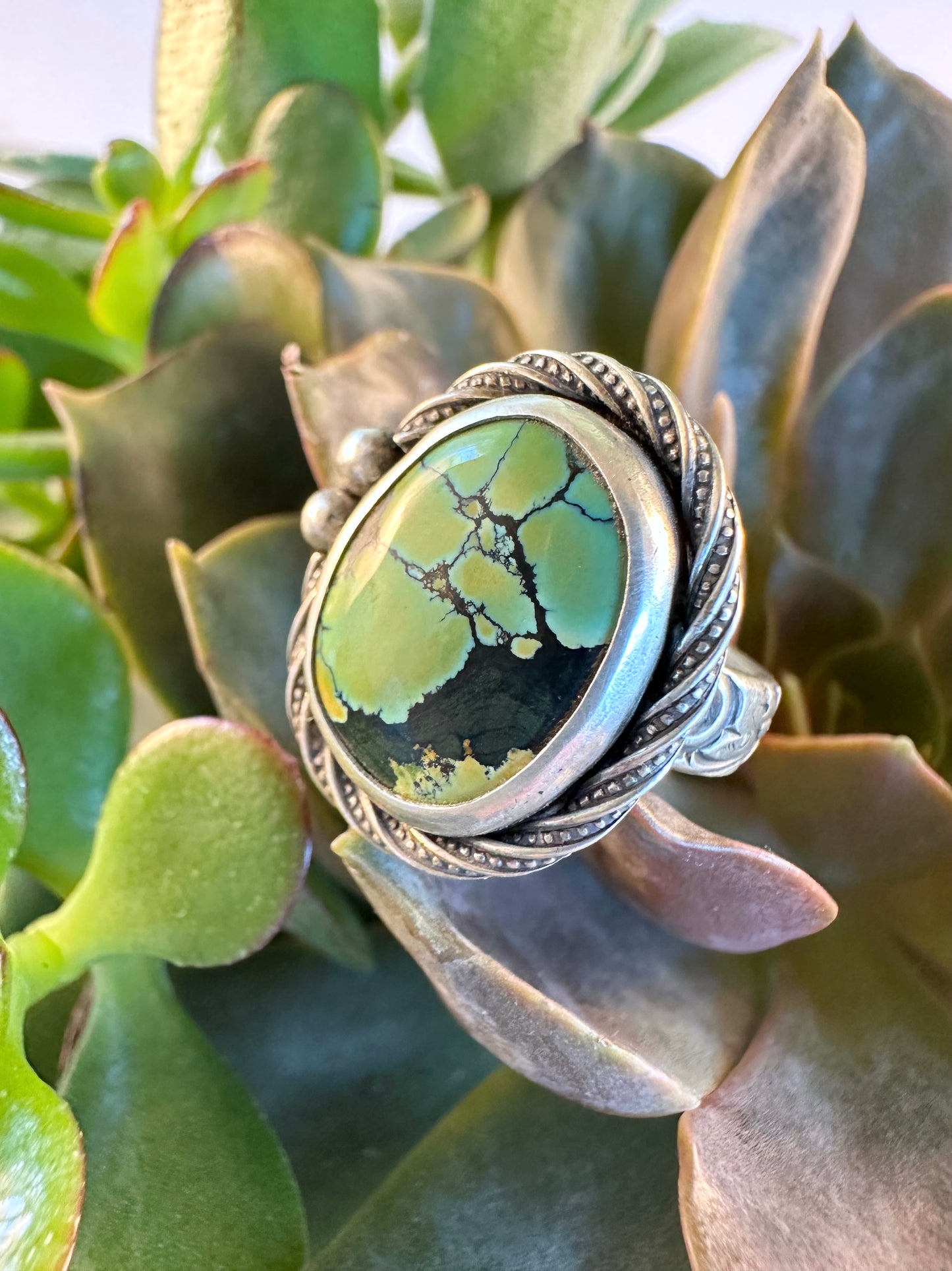 Tranquil Waters Ring - Sterling Silver & Hubei Turquoise - size 5.25