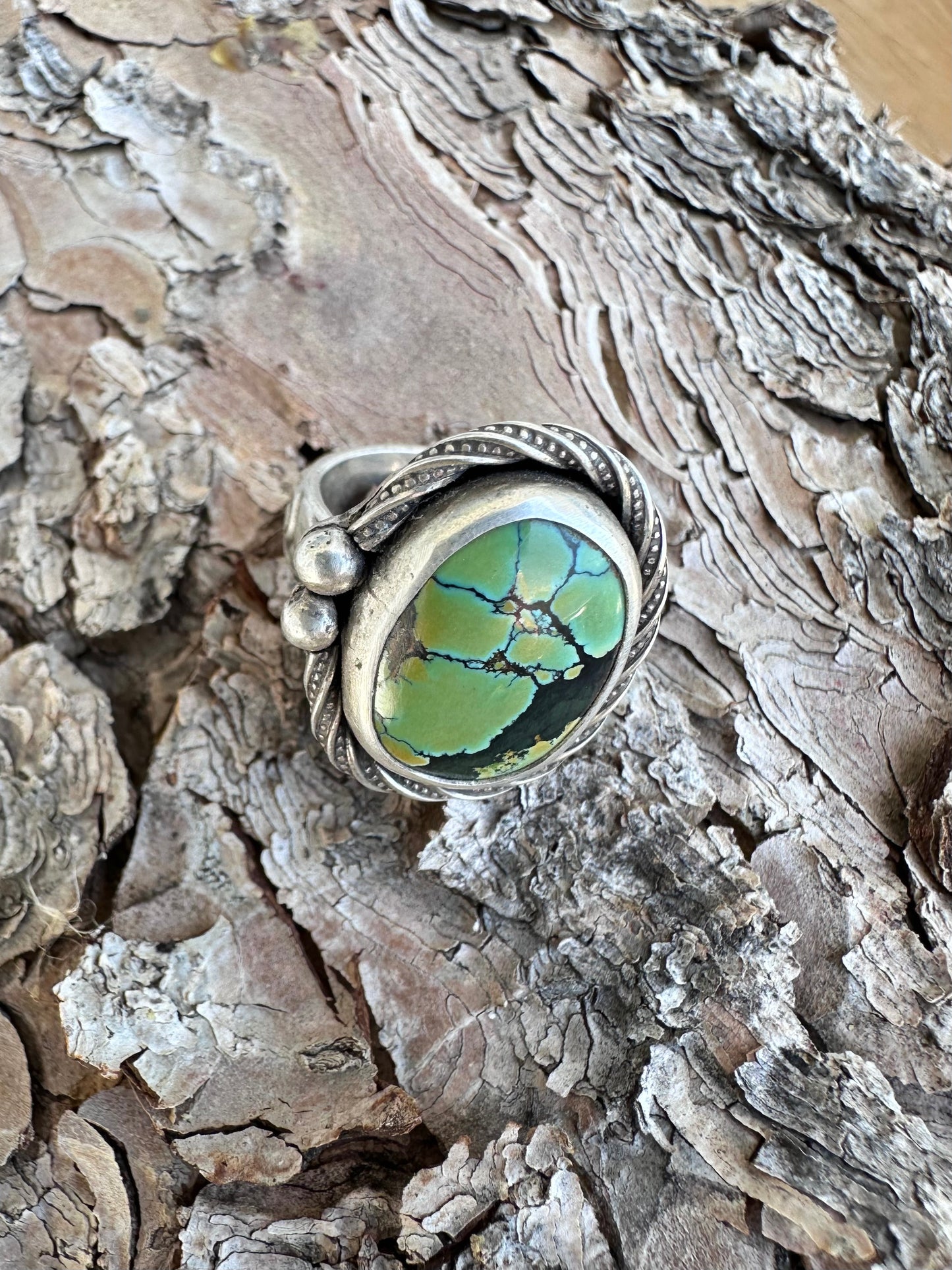Tranquil Waters Ring - Sterling Silver & Hubei Turquoise - size 5.25