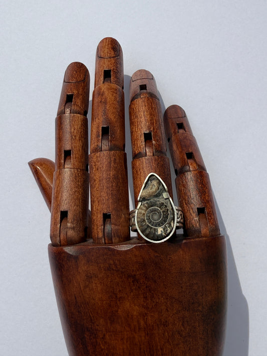The Rooted Ring: Sterling Silver & Raw Marston Marble - size 8.25
