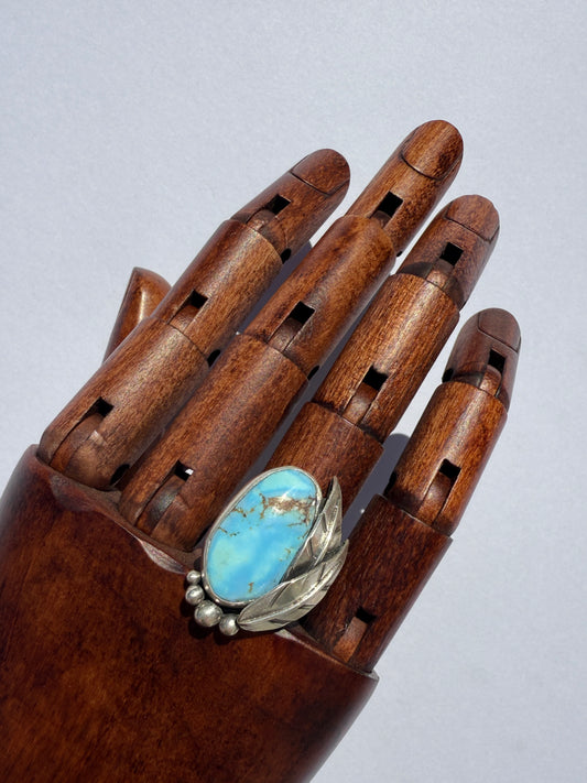 Lavender Skies Ring: Sterling Silver & Golden Hills Turquoise - size 7