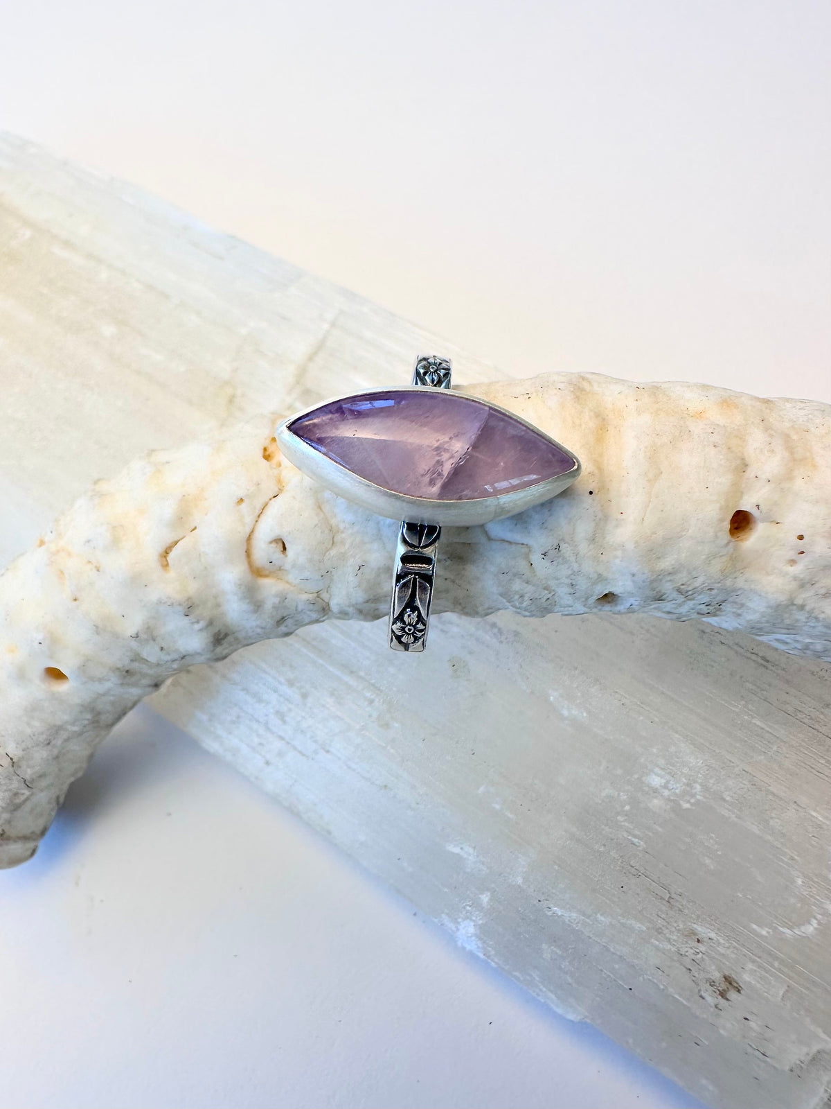 Happiness in Bloom Ring: Amethyst & Sterling Silver - size 10.25
