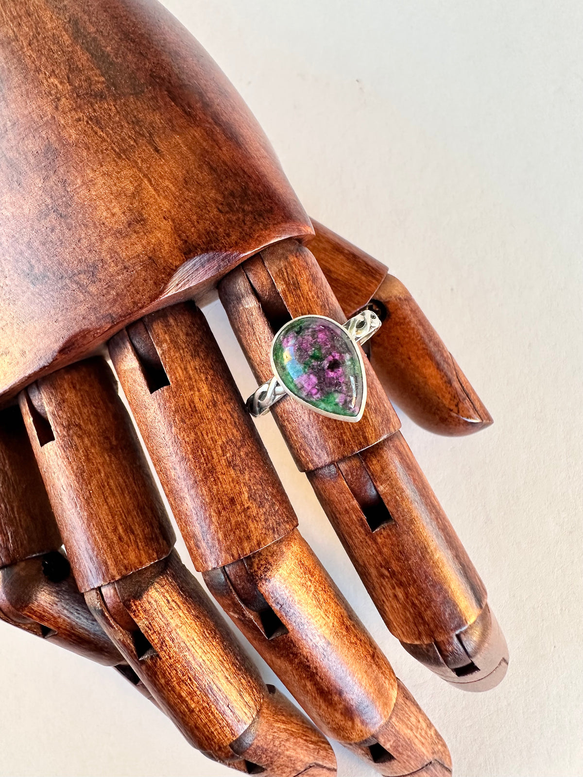 Wildwood Echo Ring: Ruby in Zoisite & Sterling Silver - size 11