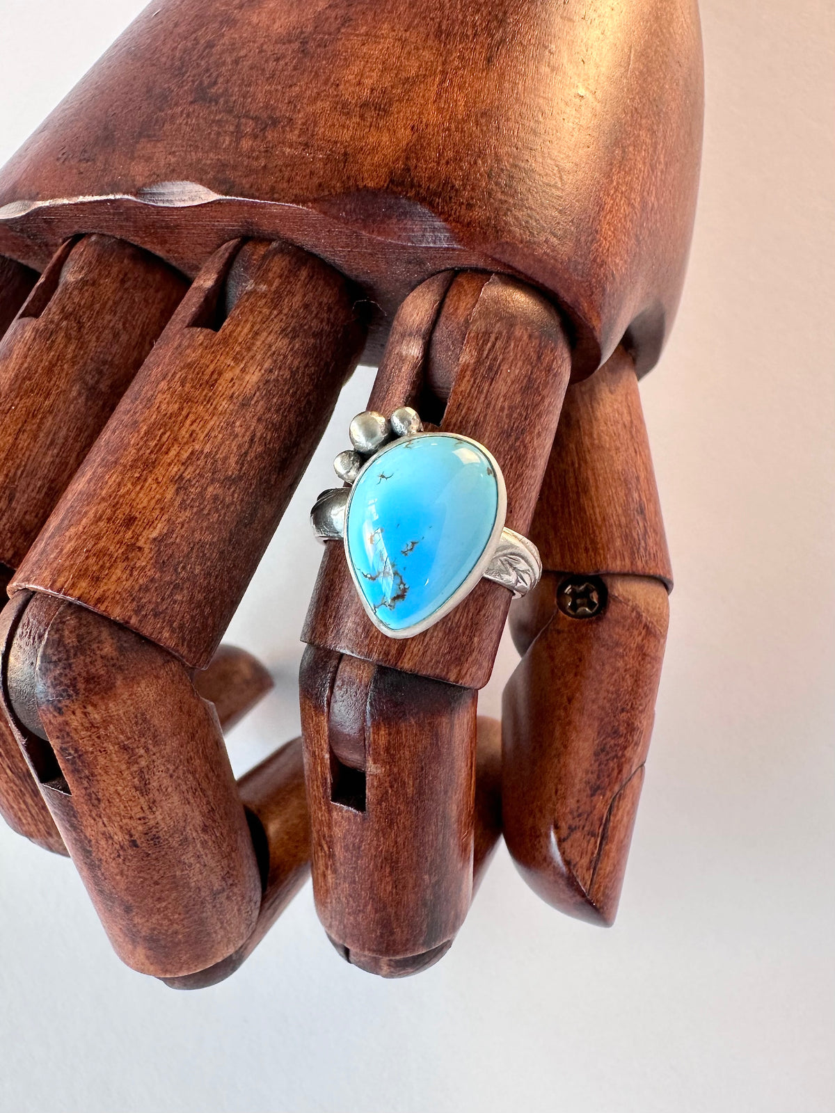 Quiet Sky Ring: Golden Hills Turquoise & Sterling Silver - size 5