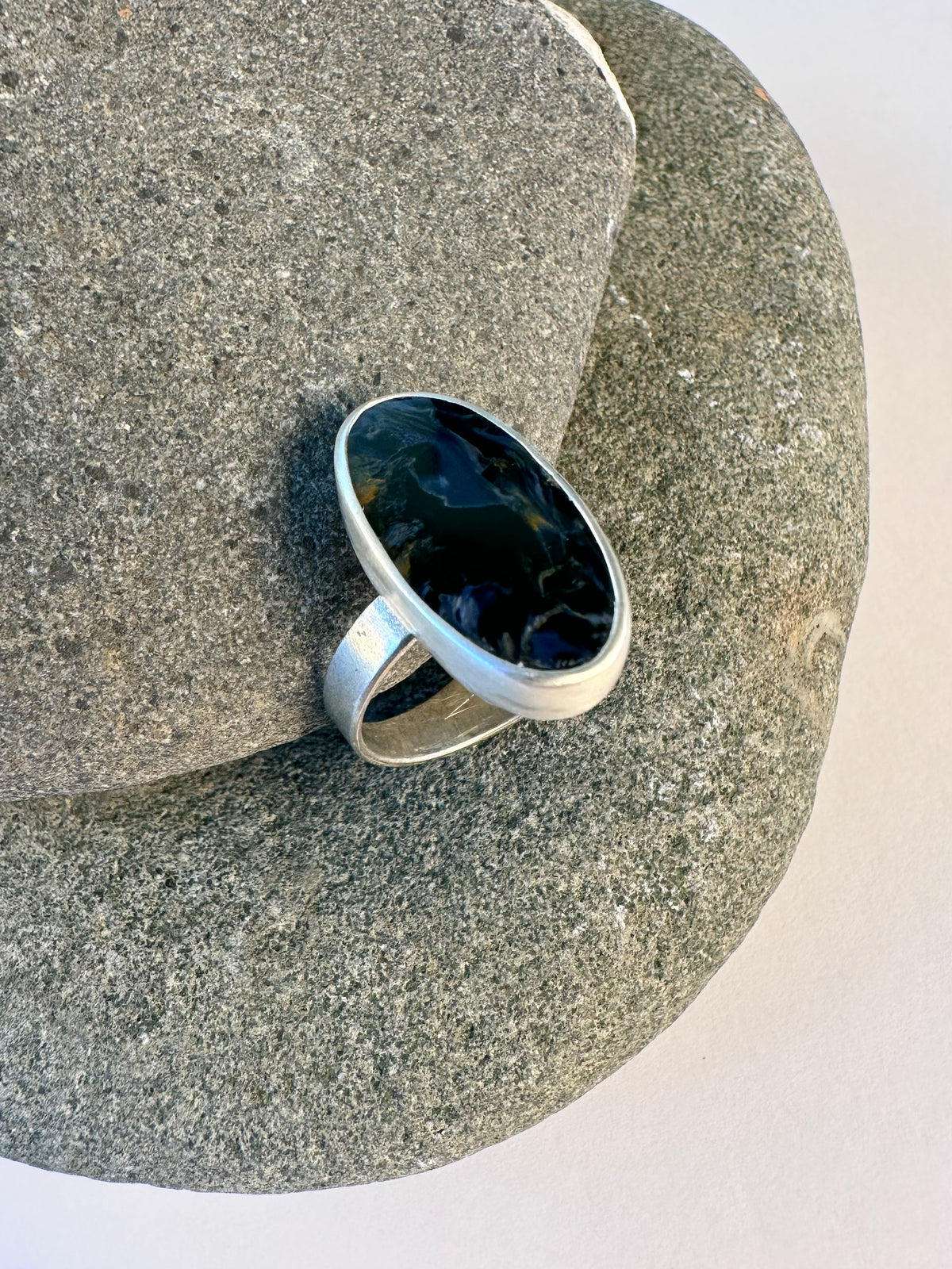 Stormcaller Ring: Pietersite & Sterling Silver - size 6