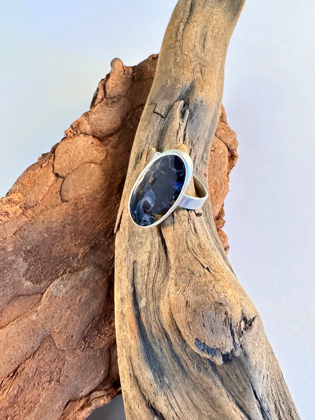 Stormcaller Ring: Pietersite & Sterling Silver - size 6