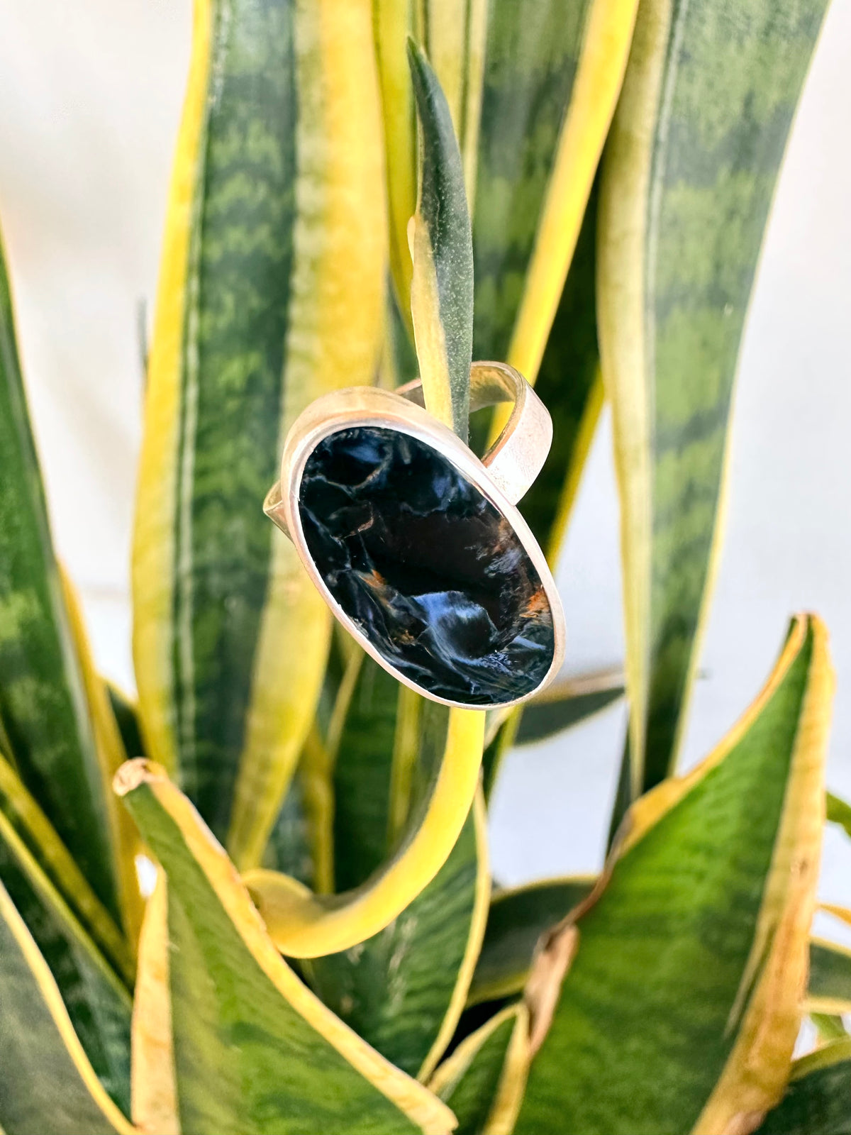 Stormcaller Ring: Pietersite & Sterling Silver - size 6