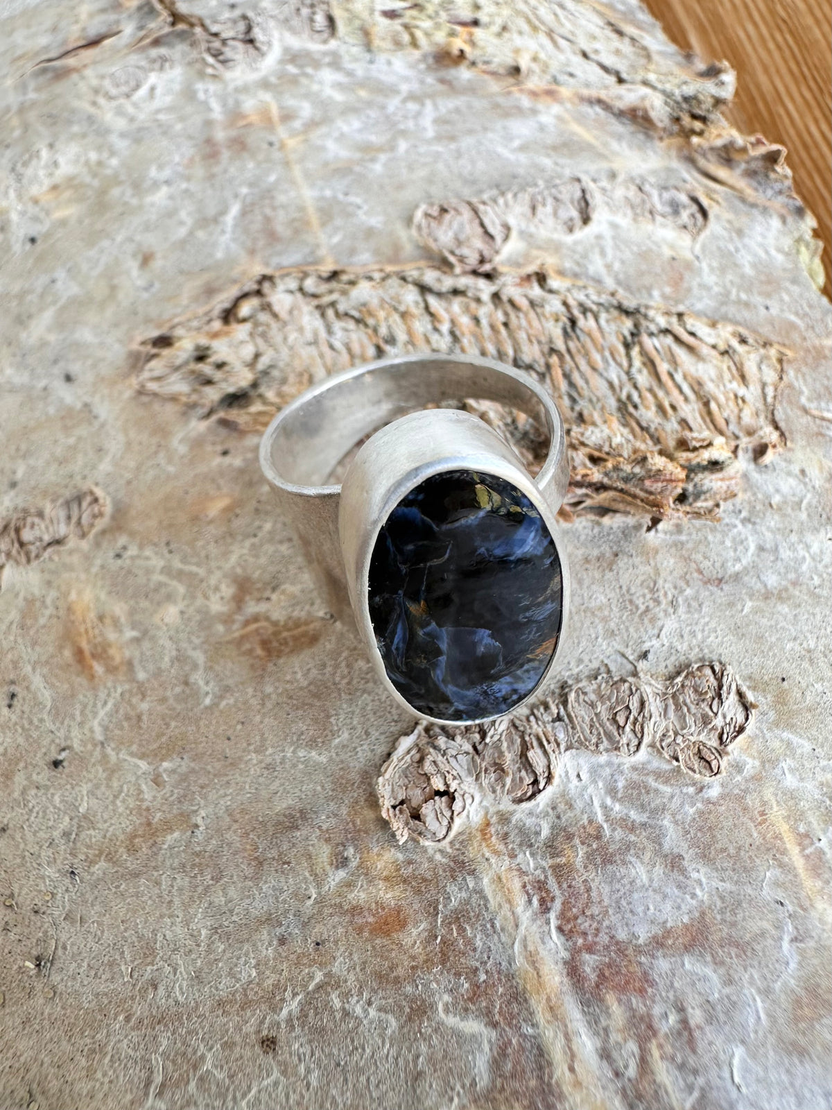 Stormcaller Ring: Pietersite & Sterling Silver - size 6