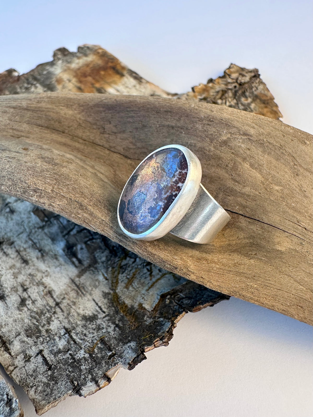 Will Terrain Ring: Native Copper & Sterling Silver - size 6.25