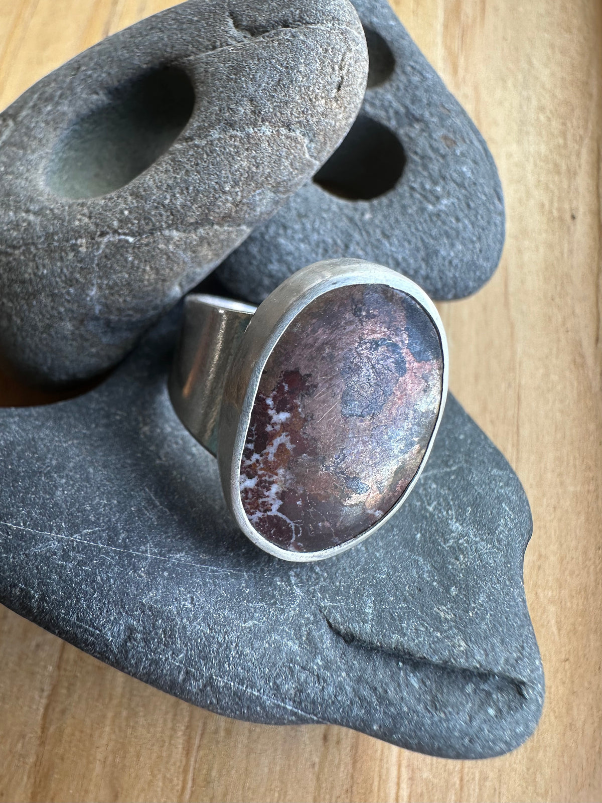 Will Terrain Ring: Native Copper & Sterling Silver - size 6.25
