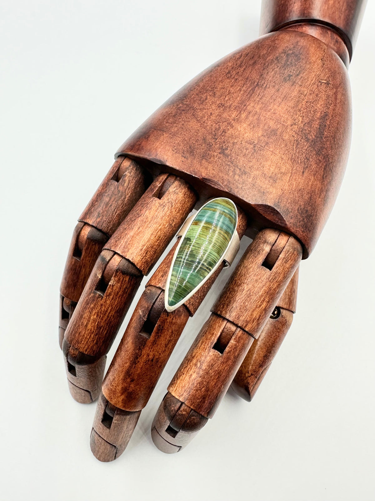 Moss & Stone Ring: Gary Green Jasper & Sterling Silver - size 6
