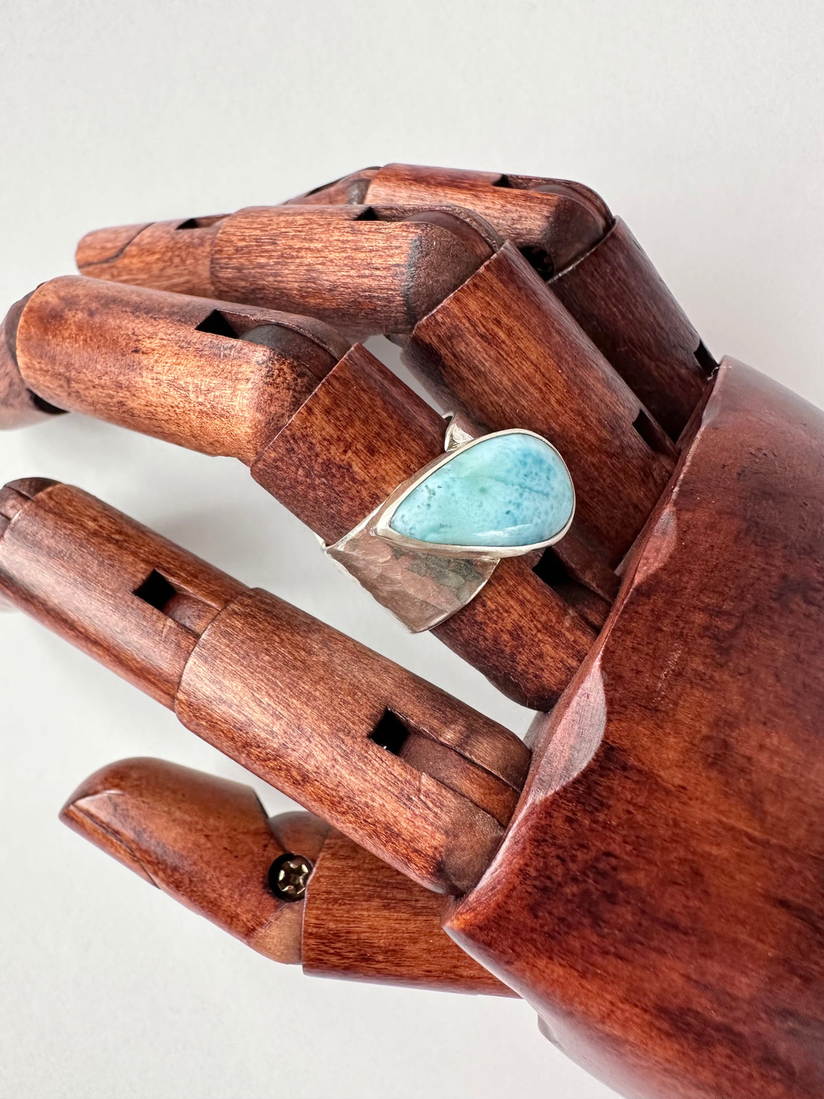 Tidal Sky Ring: Larimar & Sterling Silver - size 6