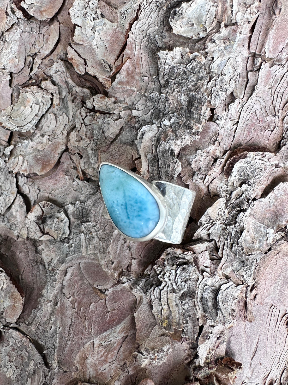 Tidal Sky Ring: Larimar & Sterling Silver - size 6