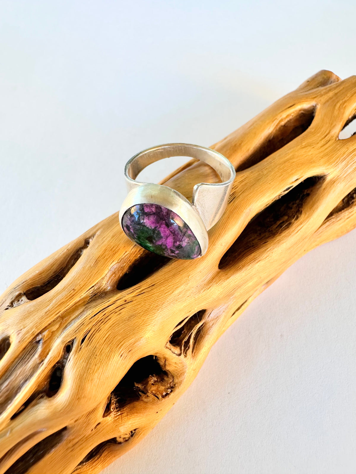 Wild Bloom Ring: Ruby in Zoisite & Sterling Silver - size 6