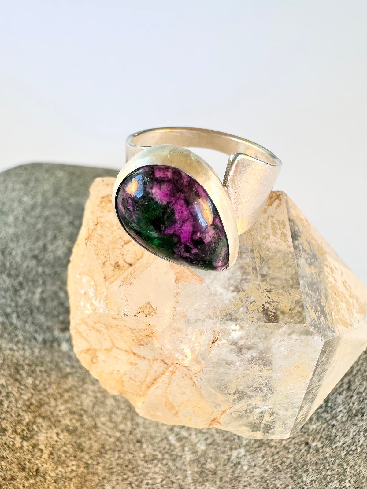 Wild Bloom Ring: Ruby in Zoisite & Sterling Silver - size 6