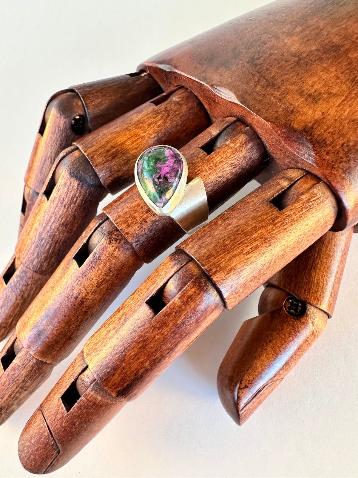 Wild Bloom Ring: Ruby in Zoisite & Sterling Silver - size 6